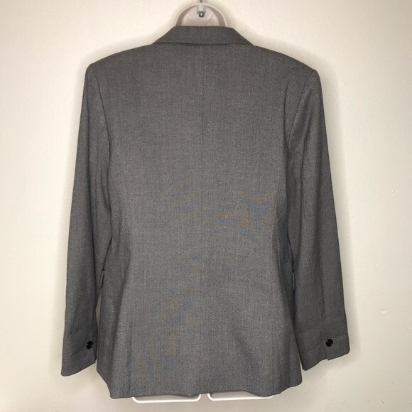 Apostrophe Two Button Lace Detail Pockets Gray Black Blazer Jacket Women Size 14 - Picture 7 of 15